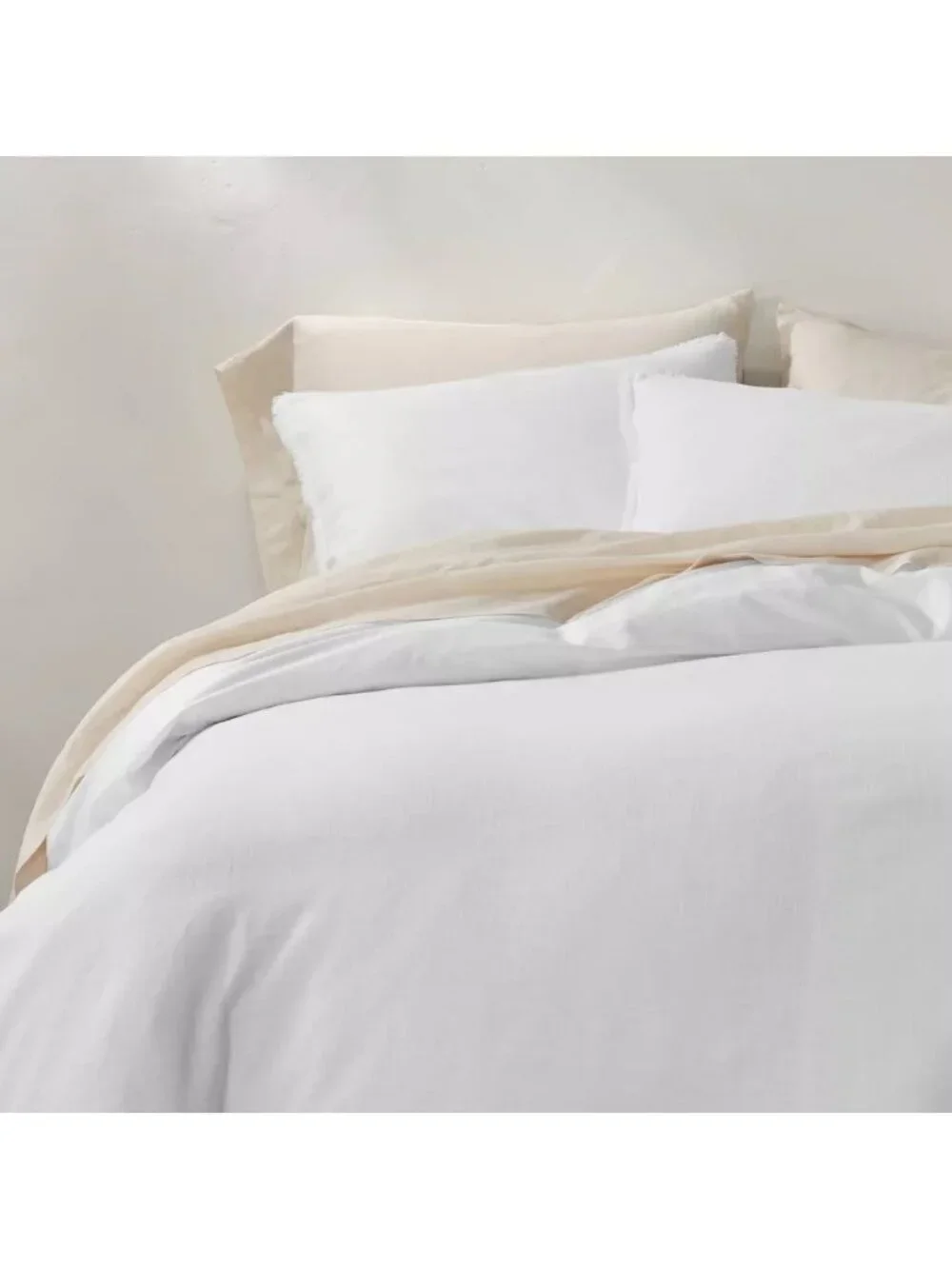 Casaluna King Size Linen & Rayon Duvet Cover Heavyweight & White COVER ONLY